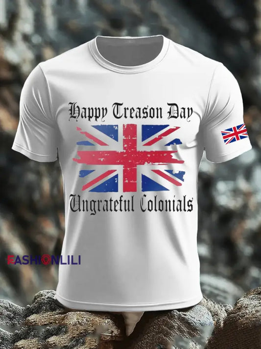 Men’s UK Flag Printed T-shirt White / S