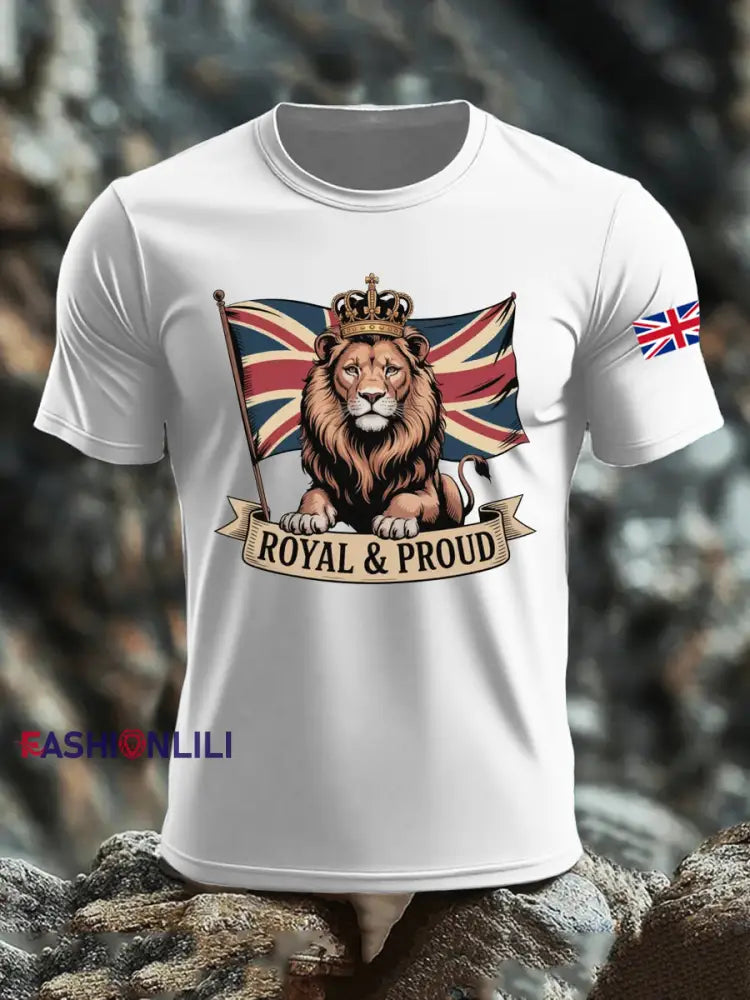 Men’s UK Flag Printed T-shirt White / S