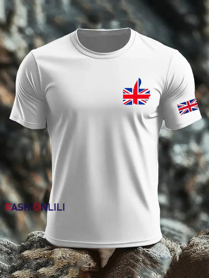 Men’s UK Flag Printed T-shirt White / S