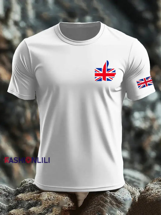 Men’s UK Flag Printed T-shirt White / S