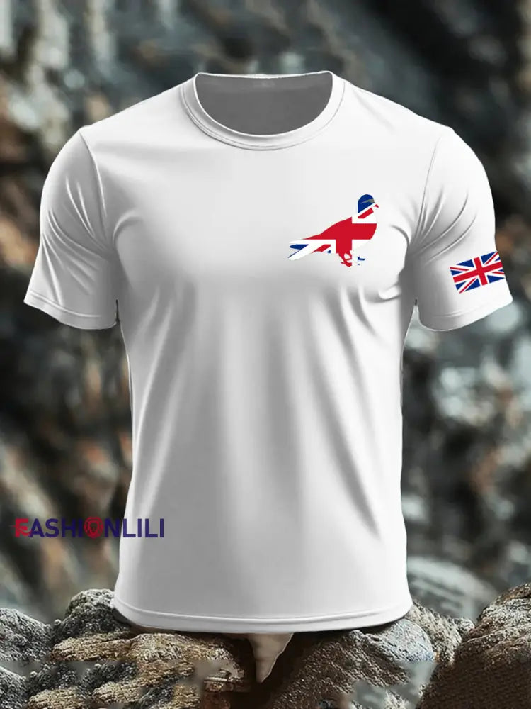 Men’s UK Flag Printed T-shirt White / S
