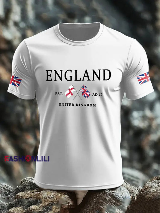 Men’s UK Flag Printed T-shirt White / S