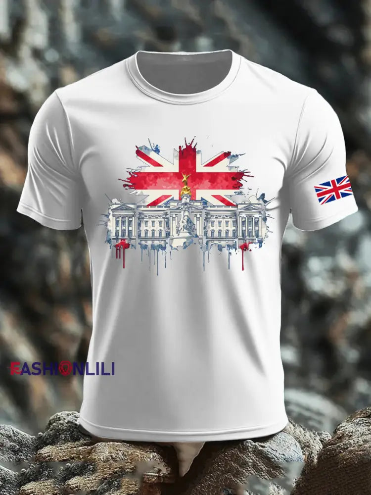 Men’s UK Flag Printed T-shirt White / S