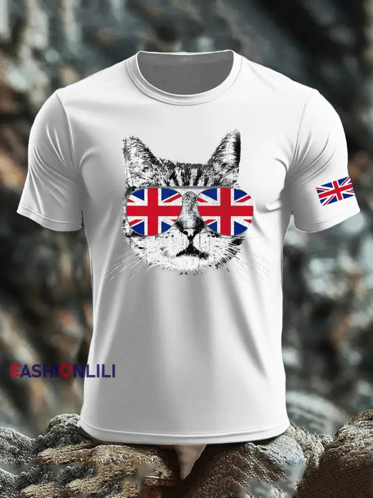 Men’s UK Flag Printed T-shirt White / S