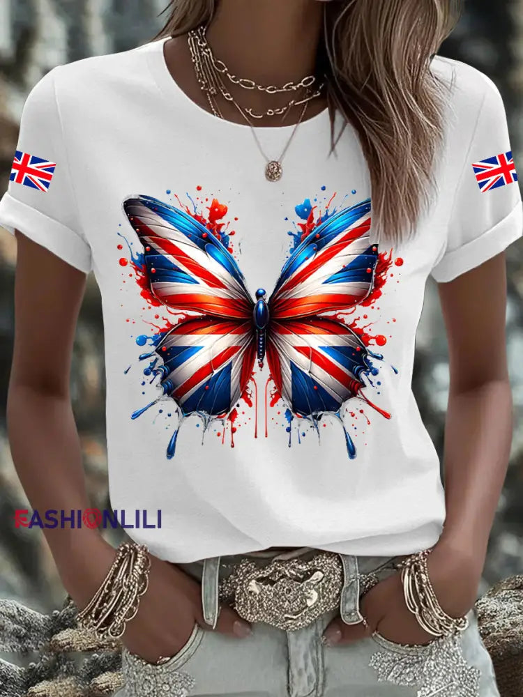 Men’s UK Flag Printed T shirt White / S
