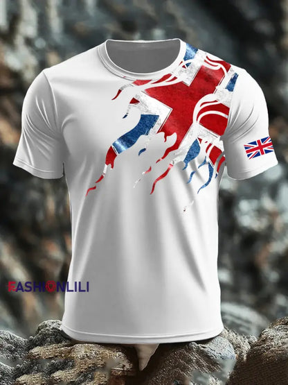 Men’s UK Flag Printed T-shirt White / S