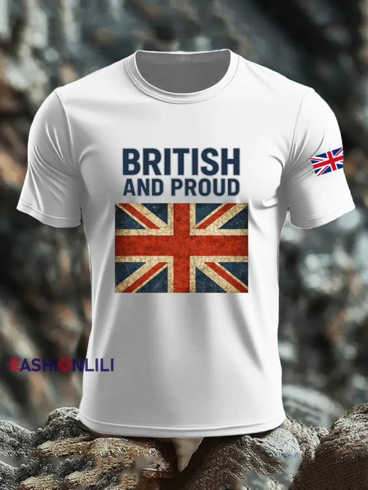 Men’s UK Flag Printed T-shirt White / S