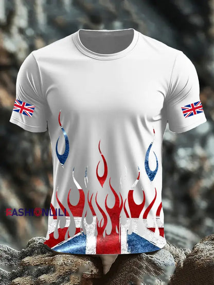 Men’s UK Flag Printed T-shirt White / S