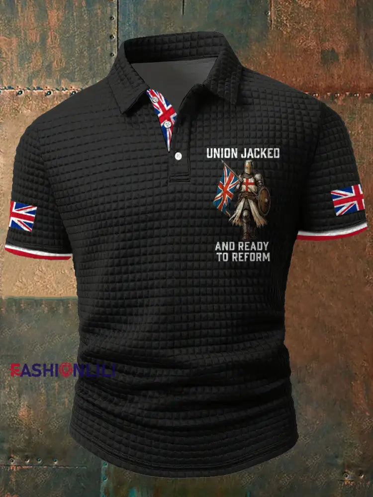 Men’s UK Flag Ready To Reform Printed Casual Tops Black / S