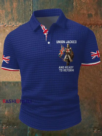 Men’s UK Flag Ready To Reform Printed Casual Tops Royal Blue / S