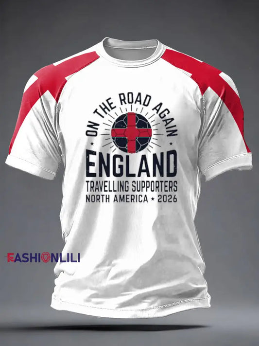 Men’s UK Football Lover 2026 England Printed short sleeve t-shirt White / S