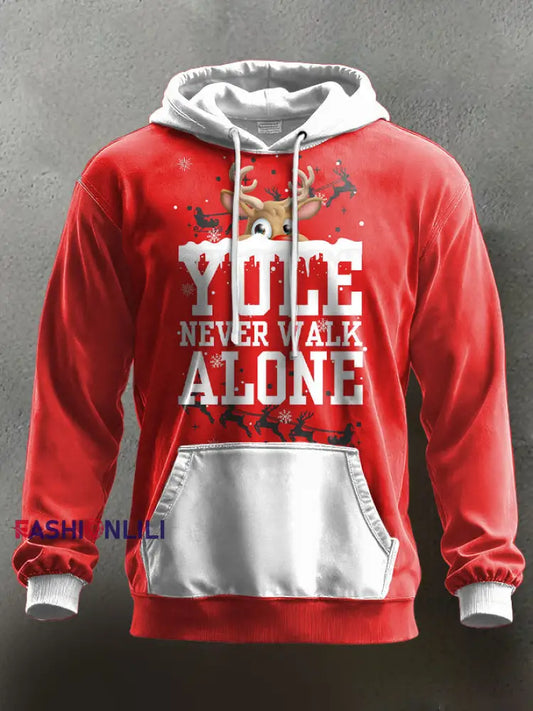 Men’s UK Football Lover Christmas Printed Hoodie Red / S
