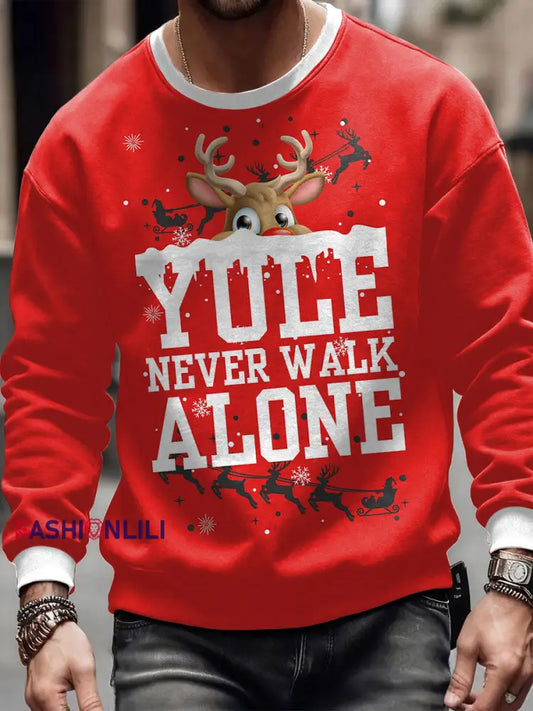 Men’s UK Football Lover Christmas Printed Sweatshirt Red / S