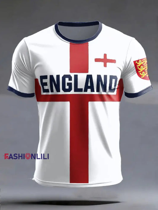 Men’s UK Football Lover England 2026 Printed short sleeves t-shirt White / S
