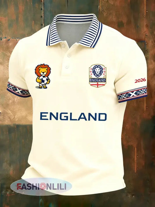 Men’s UK Football Lover England Printed polo shirt - As picture / S
