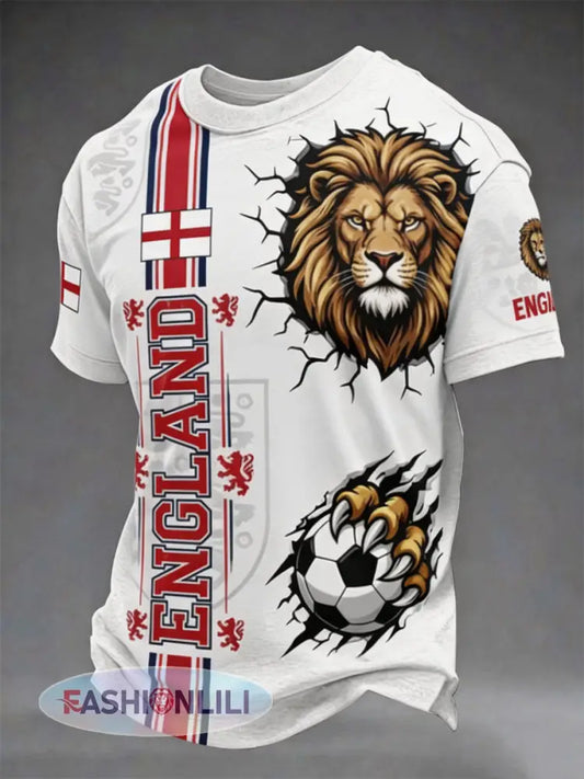 Men’s UK Football Lover England Printed short sleeves t-shirt - As picture / S