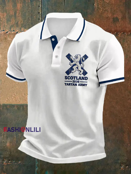 Men’s UK Football Lover Scotland 2026 Printed polo shirt White / S