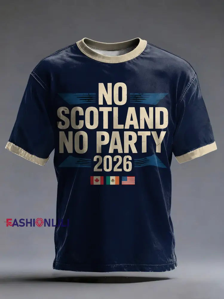 Men’s UK Football Lover Scotland 2026 Printed short sleeves t-shirt Navy Blue / S