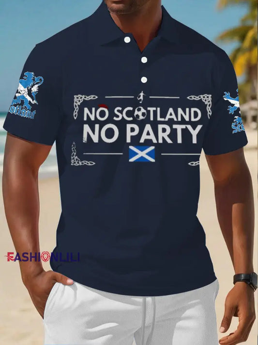 Men’s UK Football Lover Scotland polo shirt Navy Blue / S