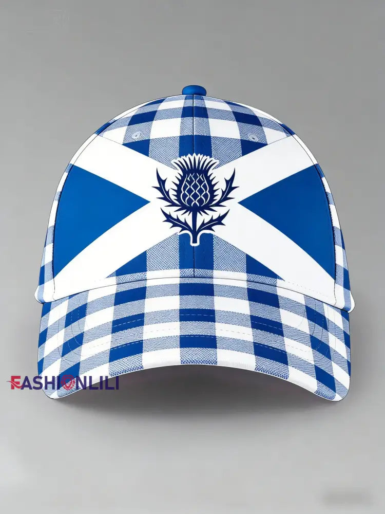 Men’s UK Football Lover Scotland Printed Casual Hat Blue / ONE
