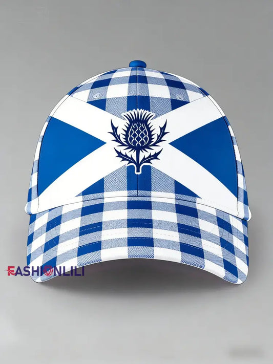 Men’s UK Football Lover Scotland Printed Casual Hat Blue / ONE