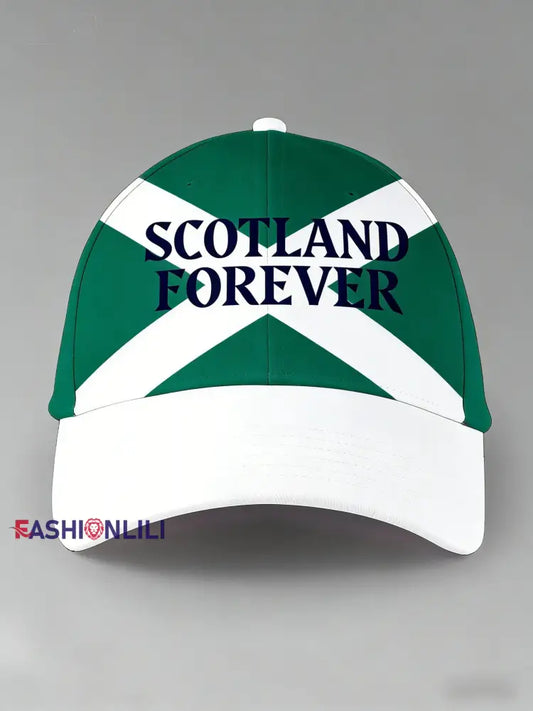 Men’s UK Football Lover Scotland Printed Casual Hat Green / ONE