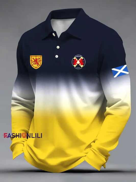 Men’s UK Football Lover Scotland Printed long sleeve shirt As picture / S