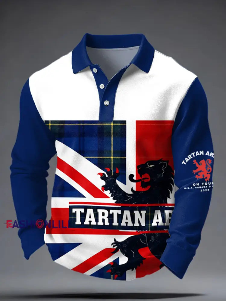 Men’s UK Football Lover Scotland Printed long sleeve shirt As picture / S