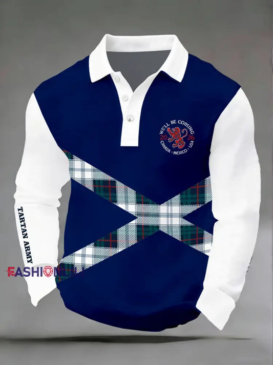Men’s UK Football Lover Scotland Printed long sleeve shirt As picture / S