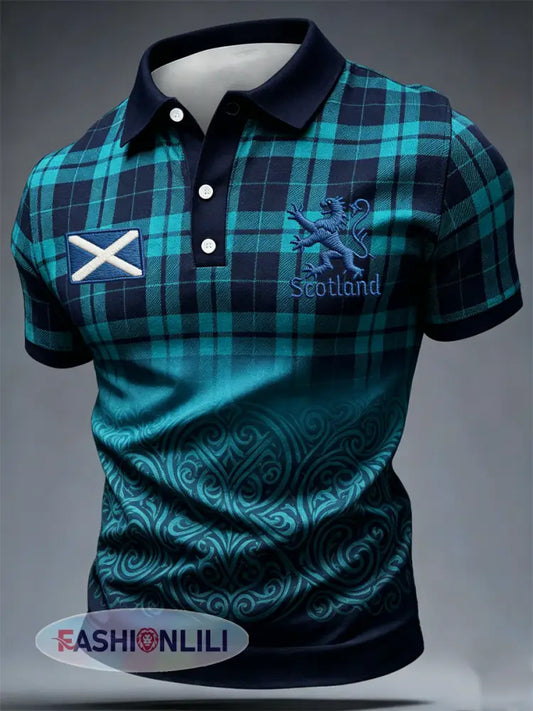 Men’s UK Football Lover Scotland Printed polo shirt - As picture / S