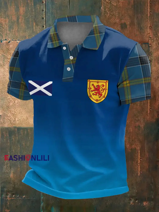 Men’s UK Football Lover Scotland Printed polo shirt As picture / S