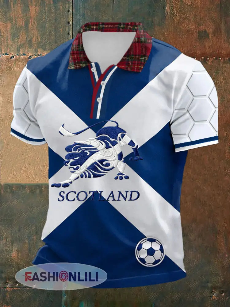 Men’s UK Football Lover Scotland Printed polo shirt - As picture / S