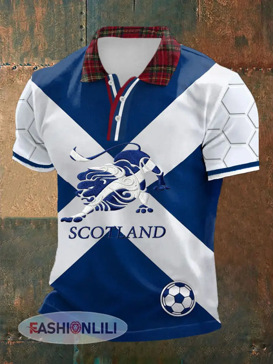 Men’s UK Football Lover Scotland Printed polo shirt - As picture / S
