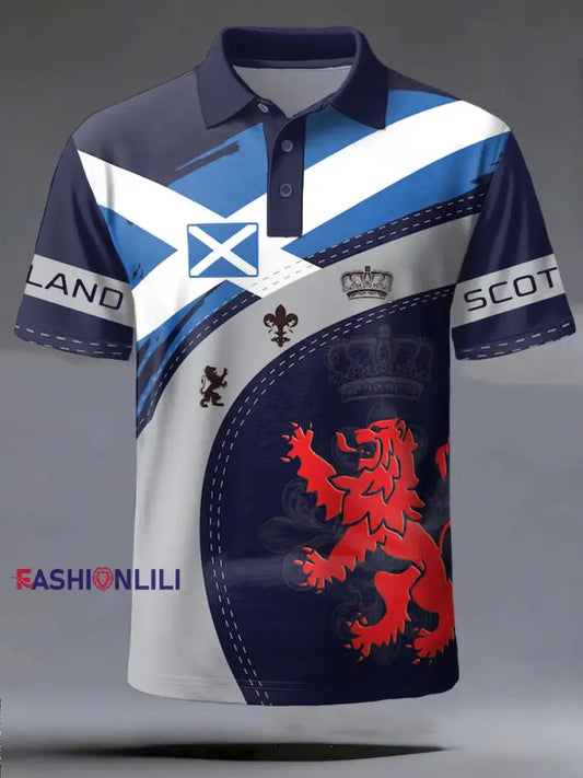 Men’s UK Football Lover Scotland Printed polo shirt As picture / S