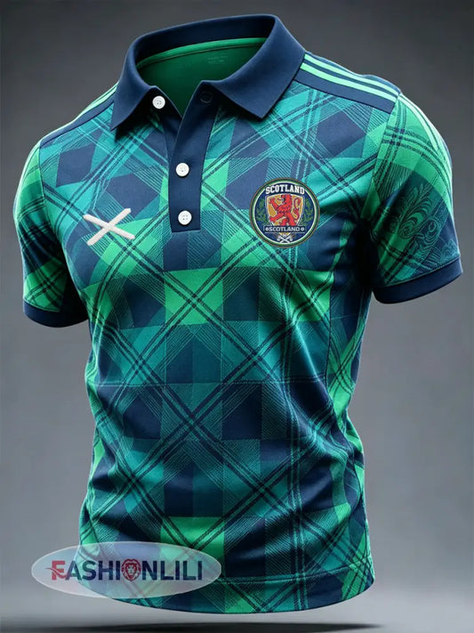 Men’s UK Football Lover Scotland Printed polo shirt - As picture / S