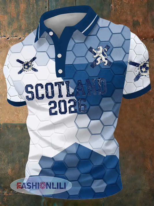 Men’s UK Football Lover Scotland Printed polo shirt - As picture / S