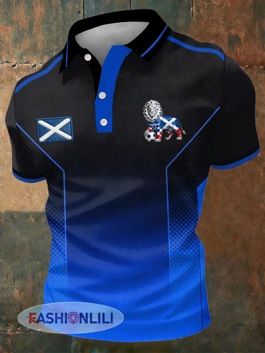 Men’s UK Football Lover Scotland Printed polo shirt - As picture / S
