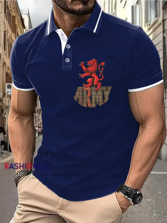 Men’s UK Football Lover Scotland Printed polo shirt Navy Blue / S