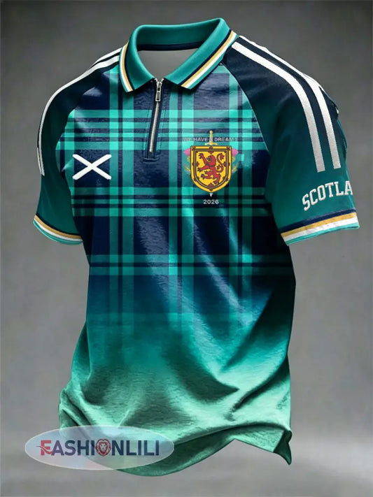 Men’s UK Football Lover Scotland Printed raglan sleeve zip up - As picture / S