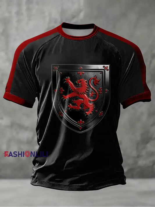 Men’s UK Football Lover Scotland Printed short sleeve t-shirt Black / S