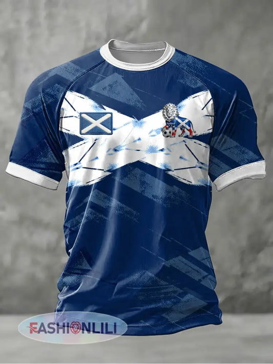 Men’s UK Football Lover Scotland Printed short sleeve t-shirt - Navy Blue / S
