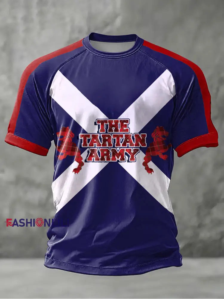 Men’s UK Football Lover Scotland Printed short sleeve t-shirt Navy Blue / S