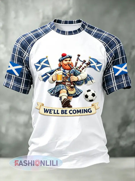 Men’s UK Football Lover Scotland Printed short sleeve t-shirt - White / S
