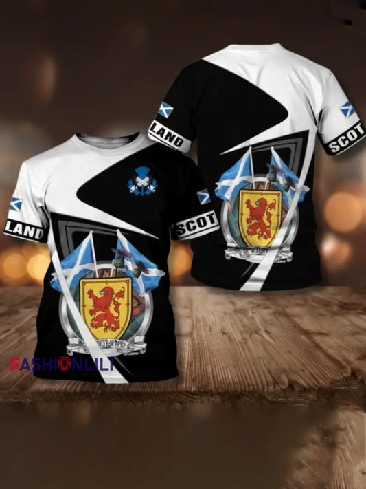 Men’s UK Football Lover Scotland Printed short sleeves t-shirt As picture / S