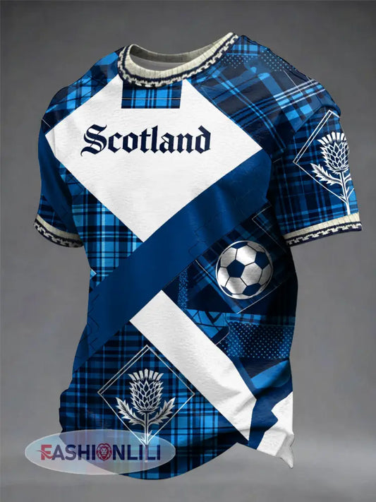 Men’s UK Football Lover Scotland Printed short sleeves t-shirt - Navy Blue / S