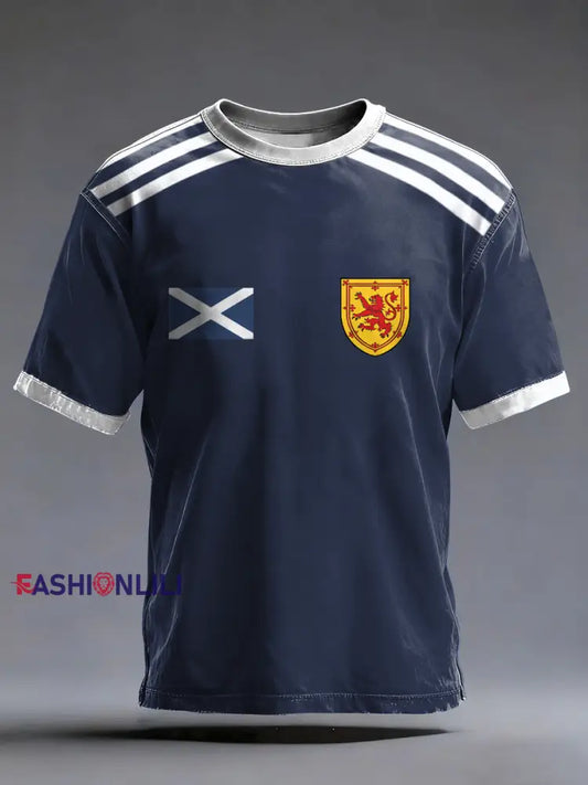 Men’s UK Football Lover Scotland Printed short sleeves t-shirt Navy Blue / S