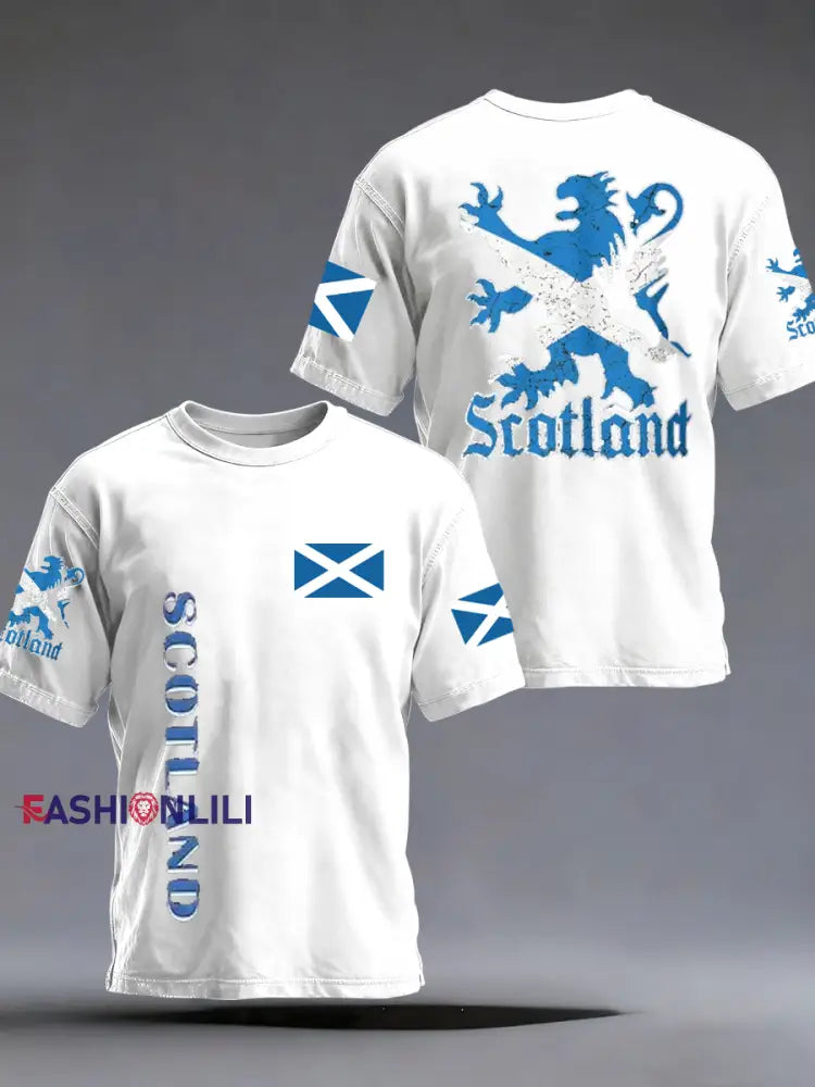 Men’s UK Football Lover Scotland Printed short sleeves t-shirt White / S