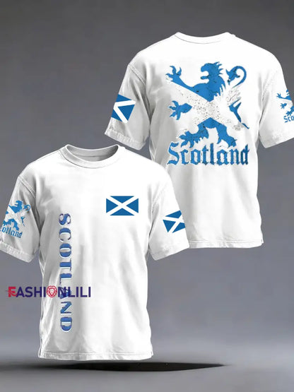 Men’s UK Football Lover Scotland Printed short sleeves t-shirt White / S