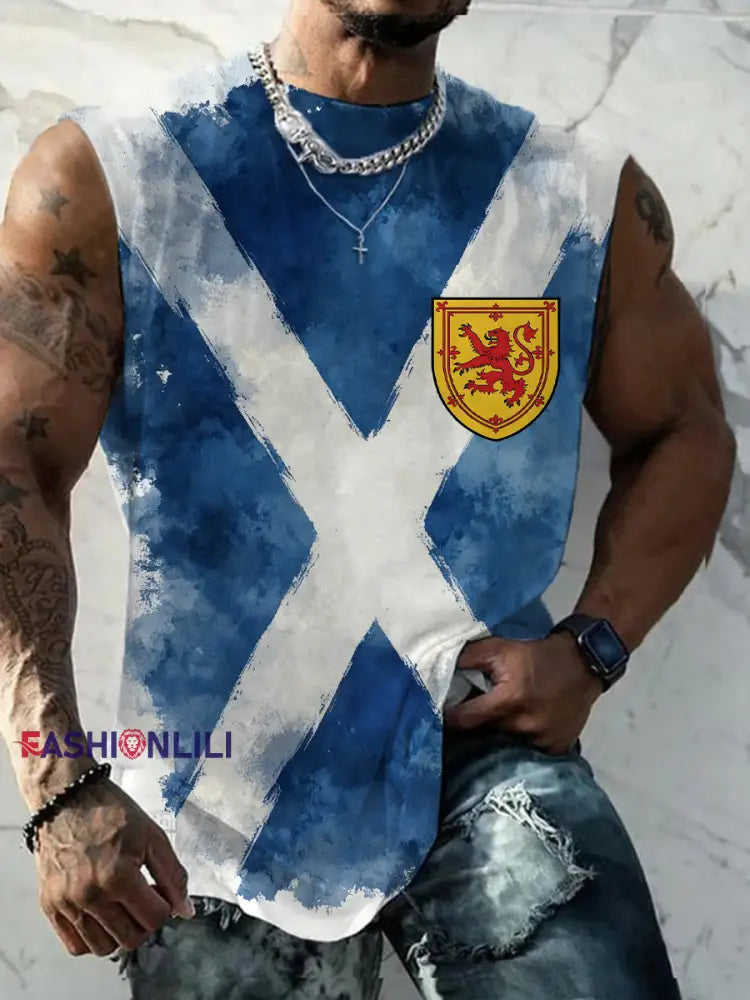 Men’s UK Football Lover Scotland Printed vests As picture / S