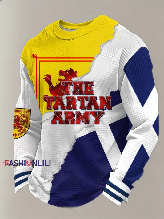 Men’s UK Football Lover Scotland Printed Waffle Long Sleeve Top As picture / S